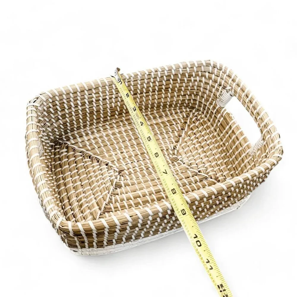 Set of 3 Brand New Seagrass Woven Rectangular Nesting Baskets